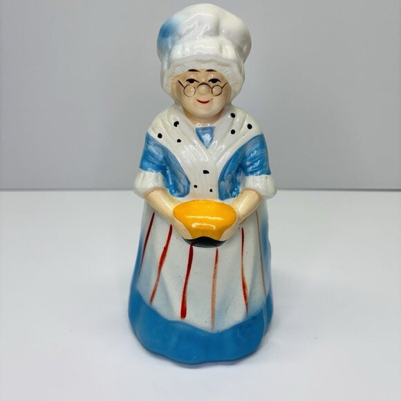 Vintage Kitchen Utensil Holder Home Sweet Home Old Lady Grandma White Blue 9.5" - Picture 10 of 12